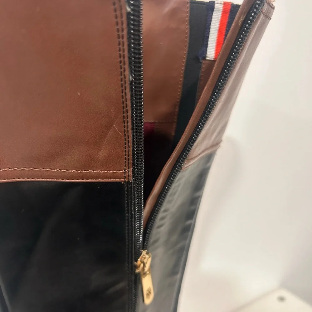 Tommy Hilfiger Black and Brown Over the‎ Knee Boots